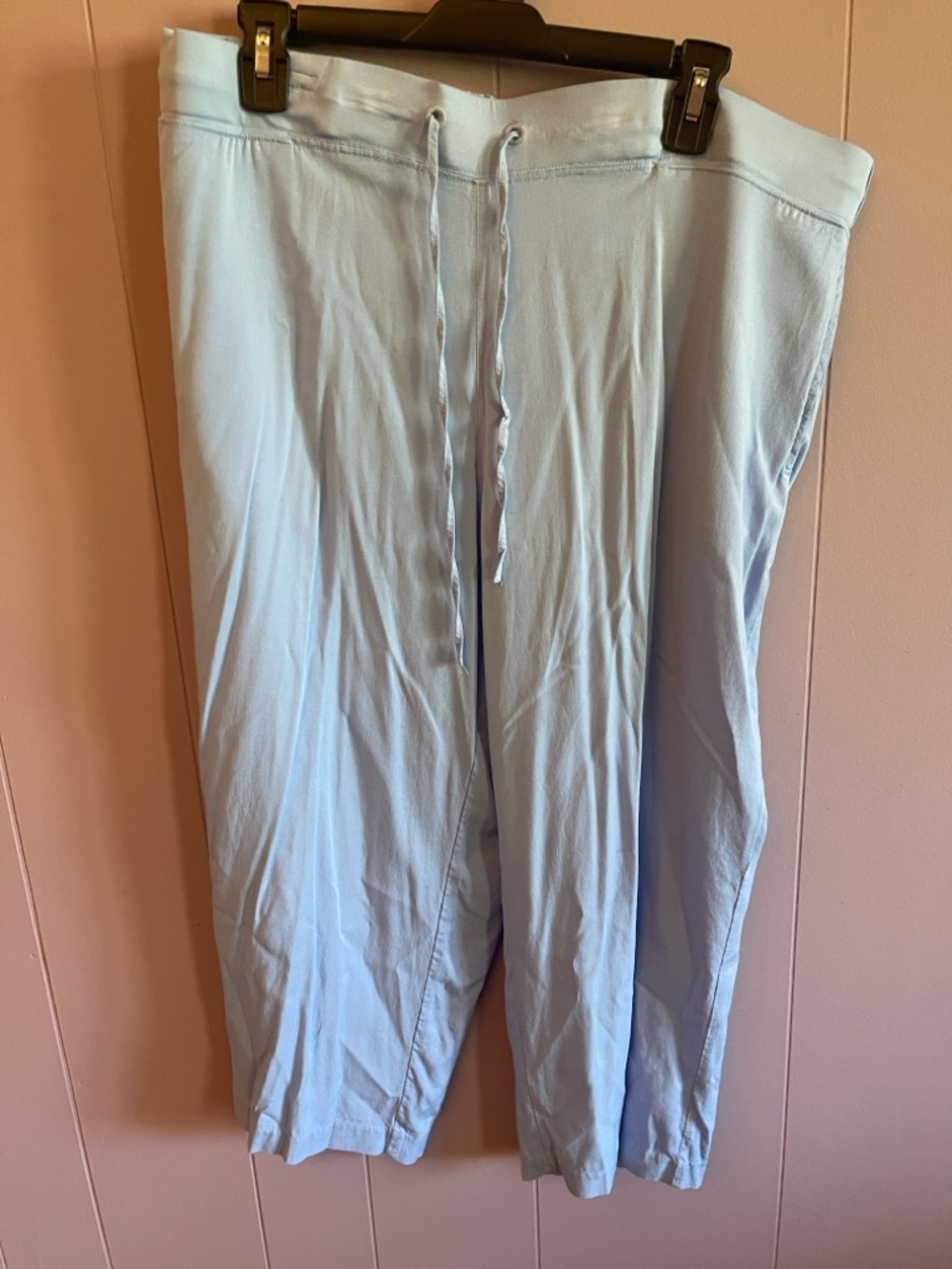 Light Blue Cropped Women's Drawstring Pants